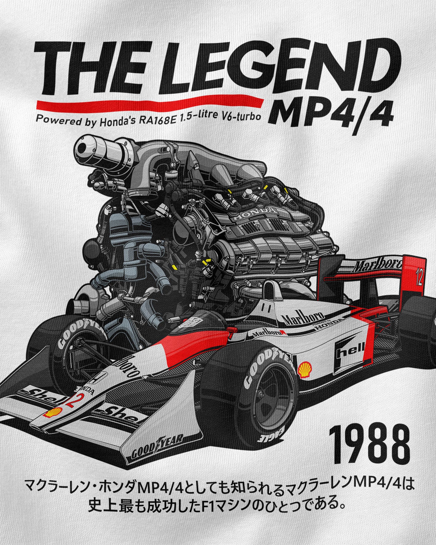 The Legend MP4/4 - 1988 White T-Shirt