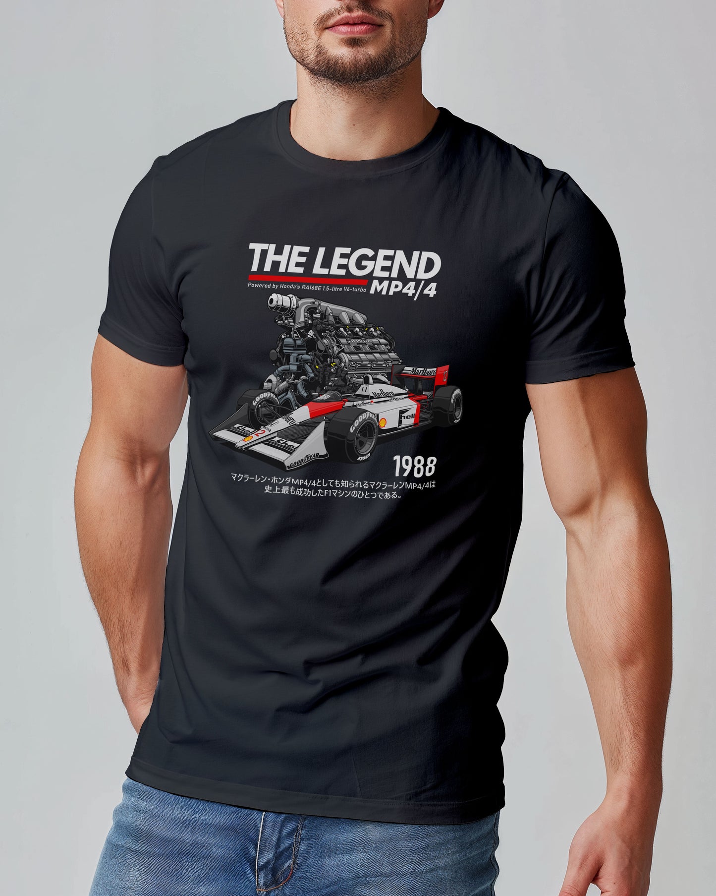 The Legend MP4/4 - 1988 Black T-Shirt